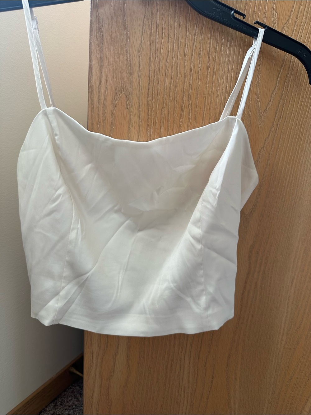 Sunday Best White Satin-Look Spaghetti Strap Camisole